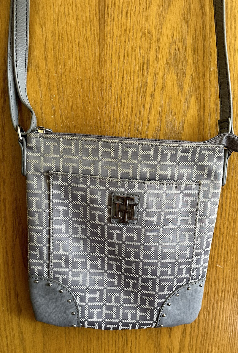 Tommy Hilfiger Gray Signature Xbody Crossbody Bag Handbag Purse
