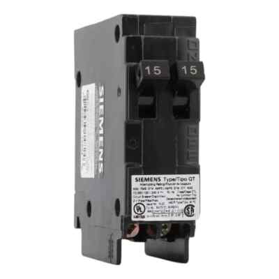 NEW SIEMENS Q1515  1 Pole 15 Amp 120 Volt Tandem Circuit Breaker Type QT