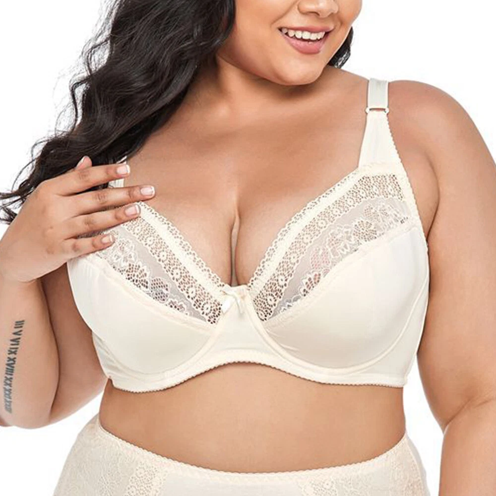 For Full Figured Ladies Bras Underwired Brassiere Sexy Lingerie 36-56  CDDDEFFGH