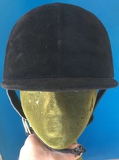 Lexington BLACK VELVET Equestrian Horse RIDING HELMET Size 7 Nice Shape 