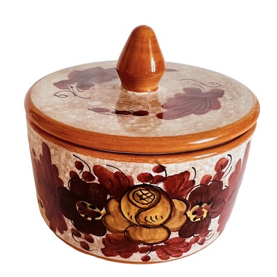 La Perugina DERUTA Italy Ceramiche Jar Canister Lid Sugar Trinket Dish RARE