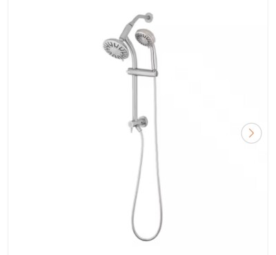 Glacier Bay 6-Spray Wall Bar Rain Can Showerhead w Hand Shower in Brushed Nickel