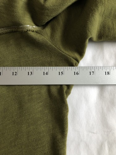 Anthropologie Postmark Size XsmallCold Shoulder Top Green Cotton Tee Blouse - Picture 7 of 8