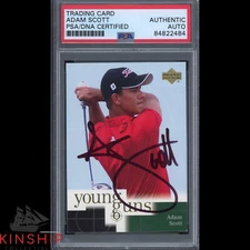 Adam Scott signed 2001 Upper Deck Young Guns Rookie Card PSA Masters Auto CQTY