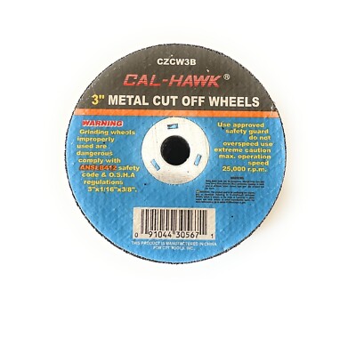 CAL-HAWK   3'' x 1/16 x 3/8 Metal Cut-off Wheels  50 pack