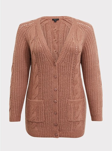 Torrid Cable Knit Button Front 