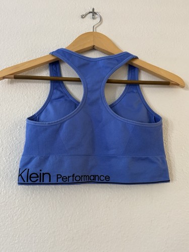 Calvin Klein Performance Med Impact Racerback Sports Bra L Removable Cups Blue - 第 4/9 張圖片