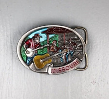 1986 Missouri Bluegrass PEWTER Vintage Belt Buckle C J inc. U.S.A.
