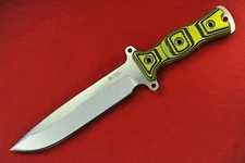Busse Custom Team Gemini .25" Saber Satin INFI, Magum Yellow/Black G10 Handle