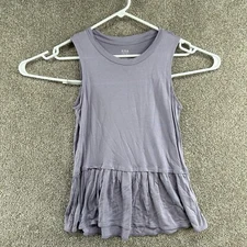 a.n.a A New Approach Women's Blouse Size Small Petite Purple Sleeveless Pleated