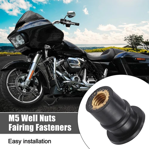 M5 Rubber Motorcycle Wellnut Metric Windscreen well Nuts Brass Nuts #M5 Wellnuts - Bild 7 von 7