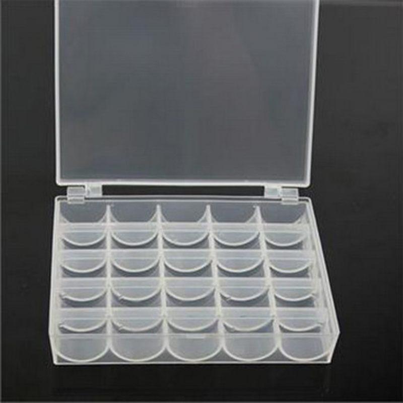 25 Spools Empty Bobbins Sewing Machine Bobbin Case Organizer