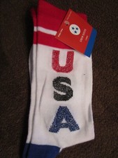 1 Pair Womens USA Fouth of July Patriotic Novelty Crew Socks Fits Shoe 4-10