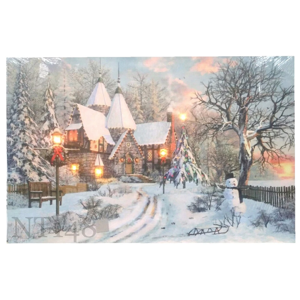 MARKSMAN 45×30×1.5CM CHRISTMAS DECORATION LIGHT UP LED CANVAS WALL ART PICTURE XMAS GIFT