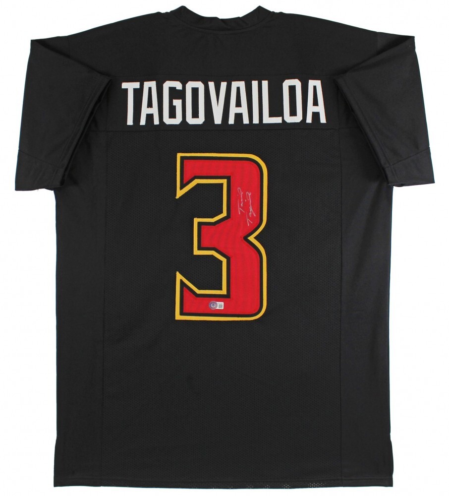 Taulia Tagovailoa Autographed Signed Maryland Terrapins Jersey (Beckett) Tua's Little Bro 
