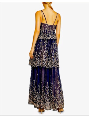 chinese dress ladies Lace & Jersey Gown Black / 4