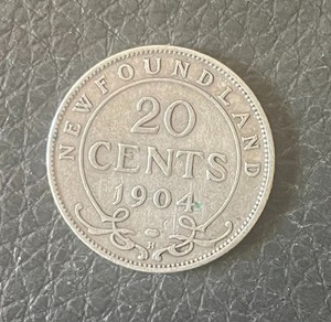NEWFOUNDLAND Silver Coin 20 Cents 1904 Edward VII