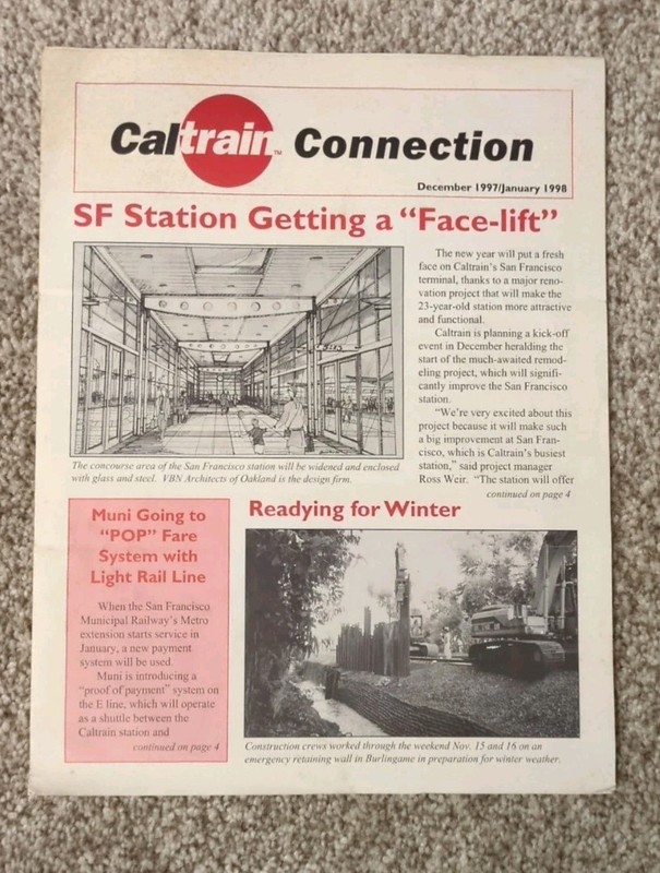 Caltrain Connection - December 1997 - January 1998 - Mill Brae - BART