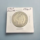 1906-P Barber Silver Half Dollar "FREE SHIPPING"