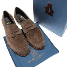 Di Bianco NWB Miseno Cashmere Suede Penny Loafers Size 41.5 (US 8.5) Bark Brown