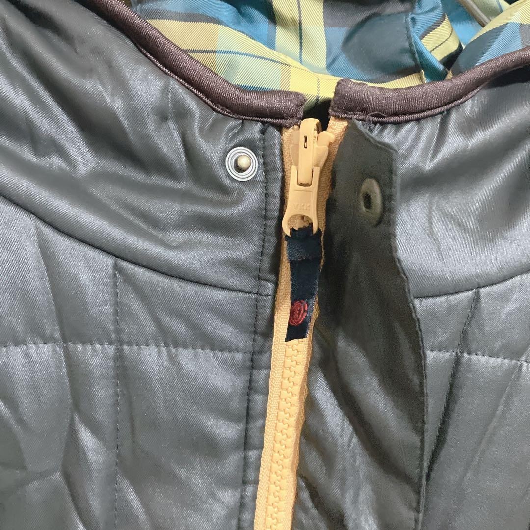 Reversible ELEMENT batting jacket check brown L - image 9