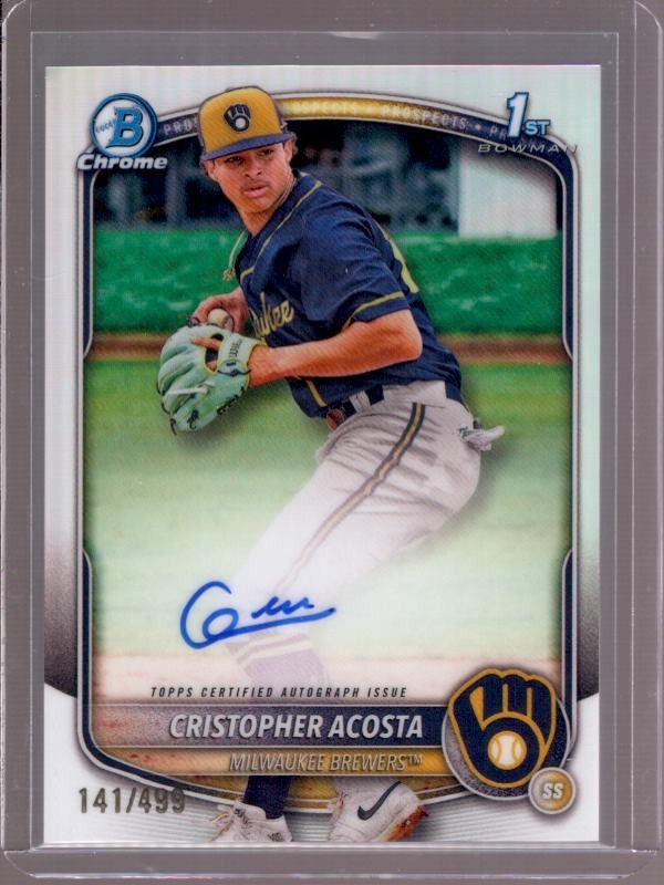 CRISTOPHER ACOSTA 2025 Bowman Chrome 1st Refractor RC Autograph Auto #141/499