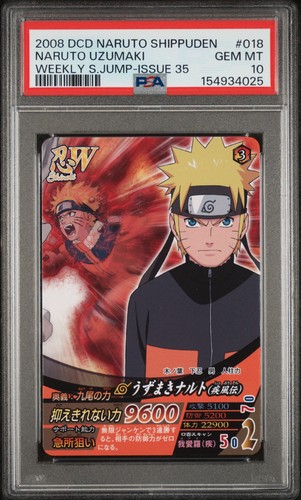 2008 CARDDASS NARUTO SHIPPUDEN ULTIMATE FORMATION PROMO NARUTO UZUMAKI PSA 10