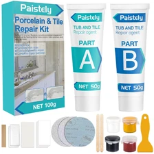 Porcelain Repair Kit Ivory White High-Gloss Porcelain Sink Repair Kit White F...