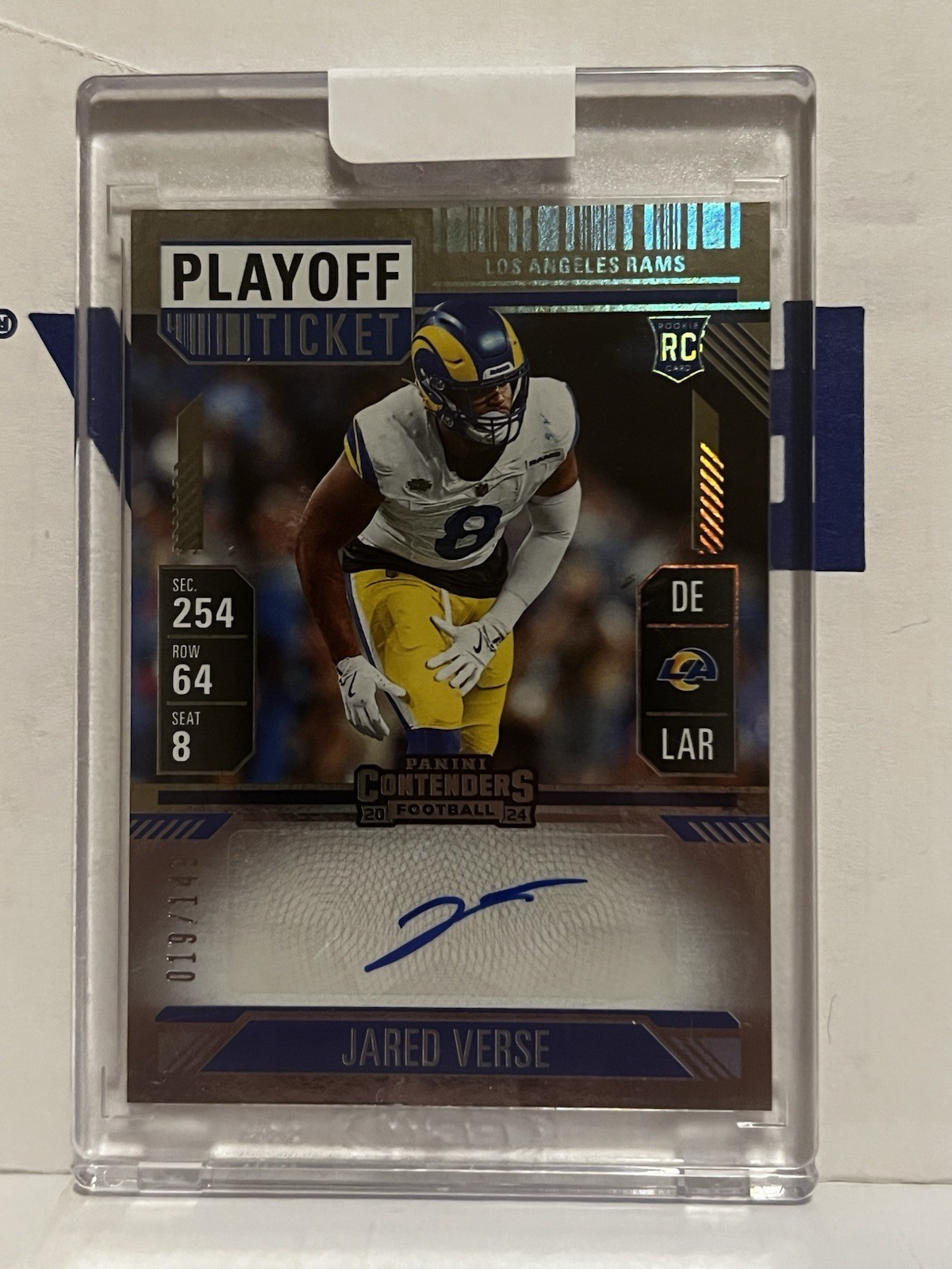 2024 Panini Contenders Jared Verse Playoff Ticket Rookie Auto /149 Card No. 147