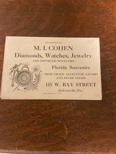 M I Cohen Advertising Jewelry and Souvenir Store. 1885