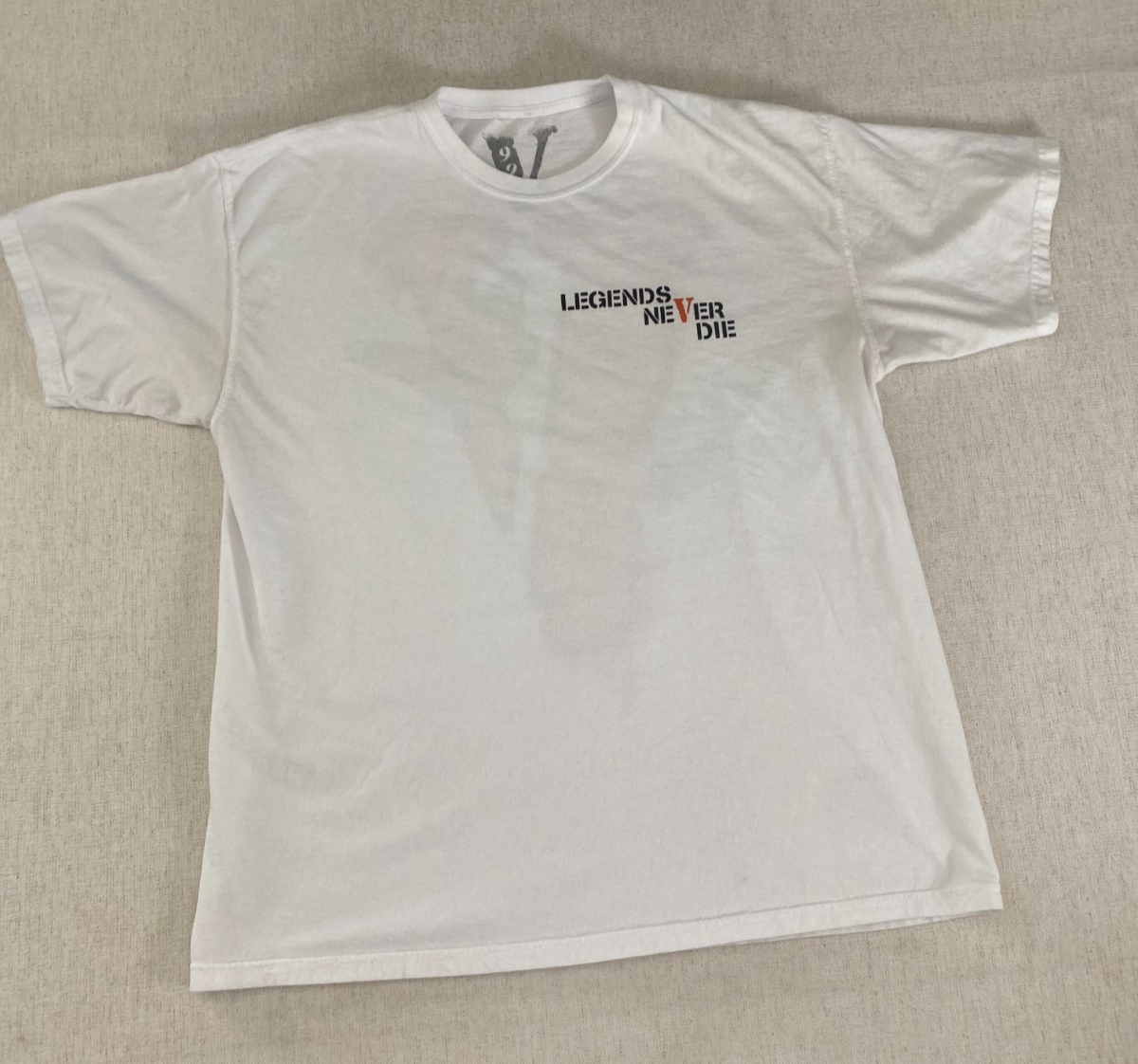 VLONE T-Shirt Mens XL White Orange V999 Butterfly Graphic Crew