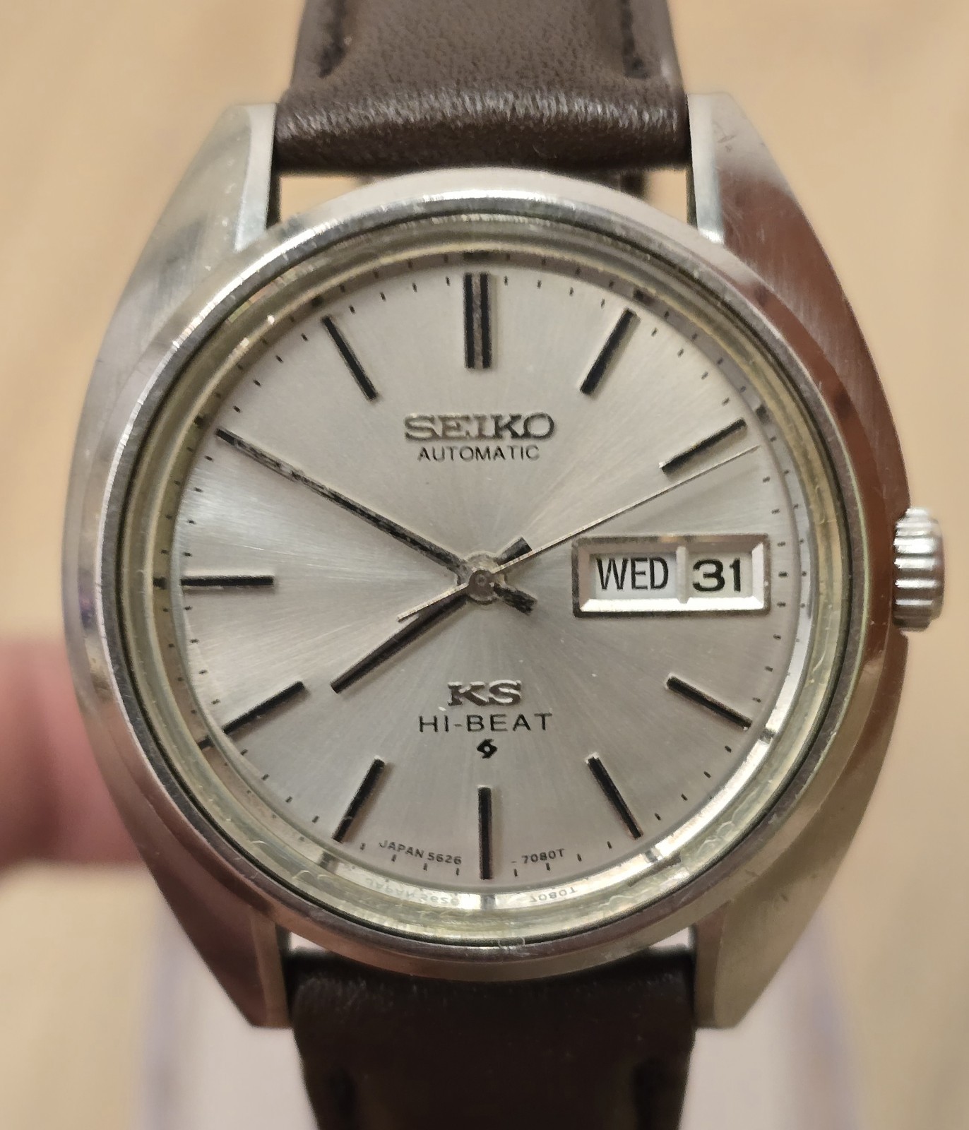 KING VINTAGE WATCH 28800BPH BEAT 25J SEIKO 5626 KS MENS HI SS AUTOMATIC - vintagewatches.pk