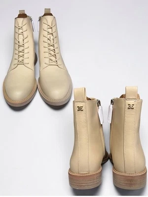 🌻NUEVAS con caja Botas Sam Edelman Nina Cuero Cáscara de Huevo Con Cordones Tacón Bloque Talla 6.5 - Imagen 1 de 4
