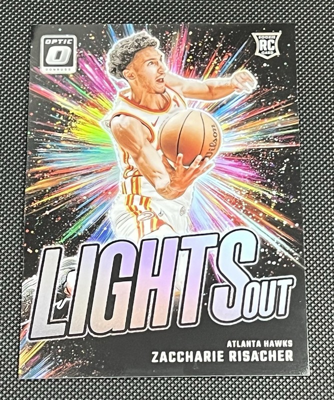 2024-25 Panini Donruss Optic Zaccharie Risacher Lights Out RC Holo #4 Hawks