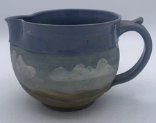 Art Pottery Pitcher Batter Bowl 5.5" Across 5" Tall Hand Painted Signed G Tyson