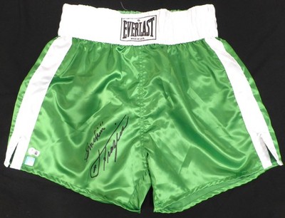 Joe Frazier Signed Green Everlast Boxing Trunks ''Smokin'' Beckett BAS QR