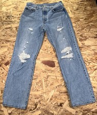 Women  s Levi  s 501 Premium Big E Distressed 30x32
