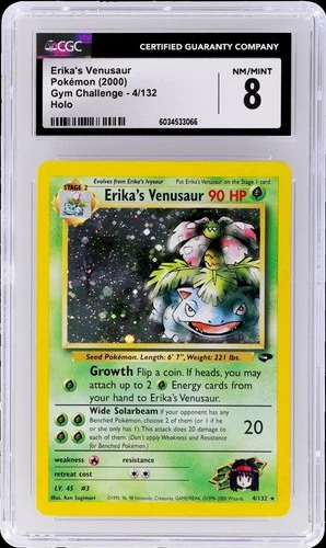 2000 Pokemon Gym Challenge Erika's Venusaur #4 CGC 8 Holo NM/MINT