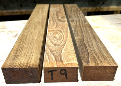 THREE KILN DRIED EXOTIC THICK TEAK LUMBER WOOD 22.5'' X 2.75'' X 1.5'' T9