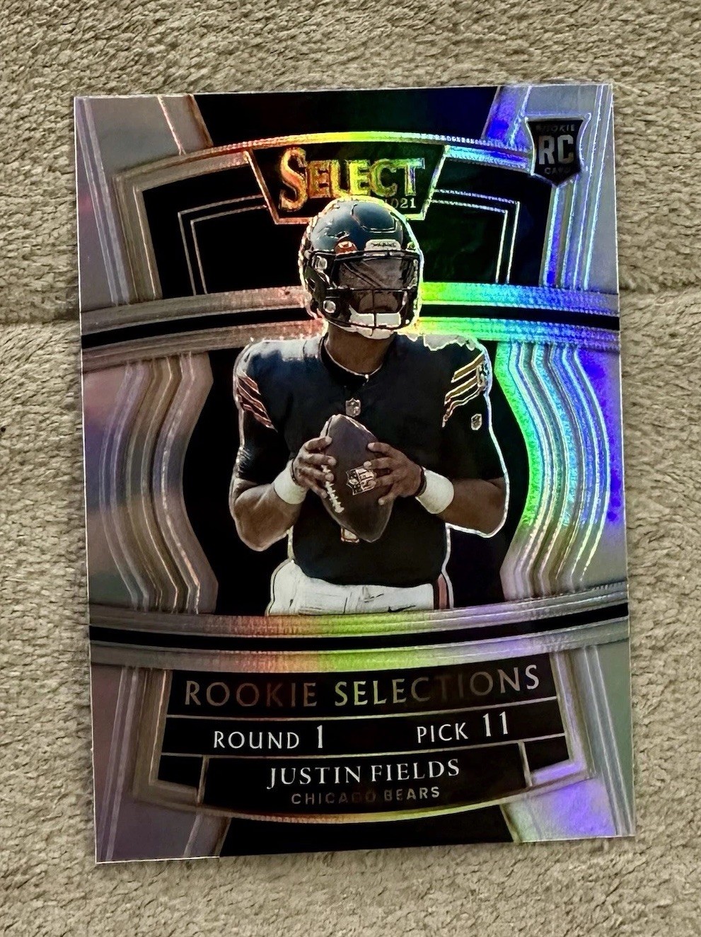 2021 Panini Select Justin Fields Rookie Selections Silver Prizm Rookie RC