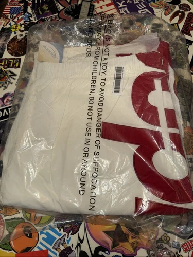 Pantalon de survêtement Supreme Satin Applique (SS21) blanc neuf taille XL