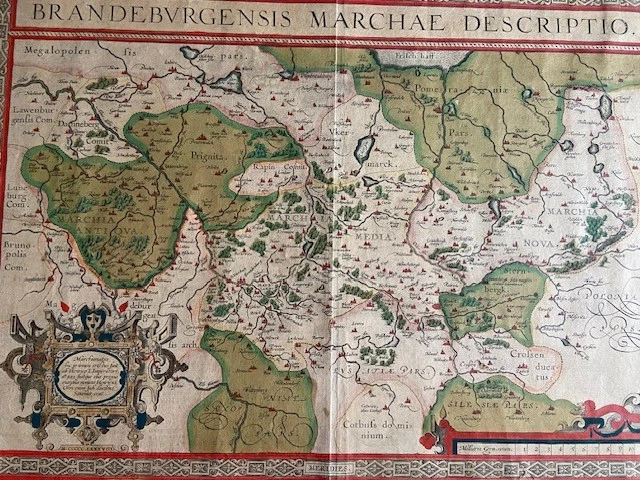 Altkolorierter Kupferstich "Brandenburg" (Abraham Ortelius) - Bild 4 von 4