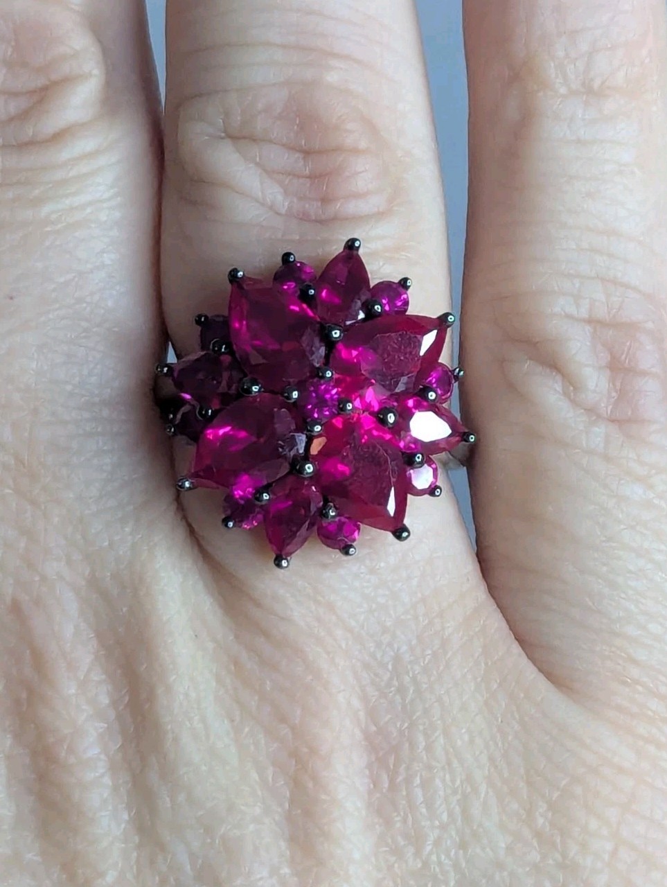 Lab Created Ruby Cocktail Ring - Size 9.5 - image 5