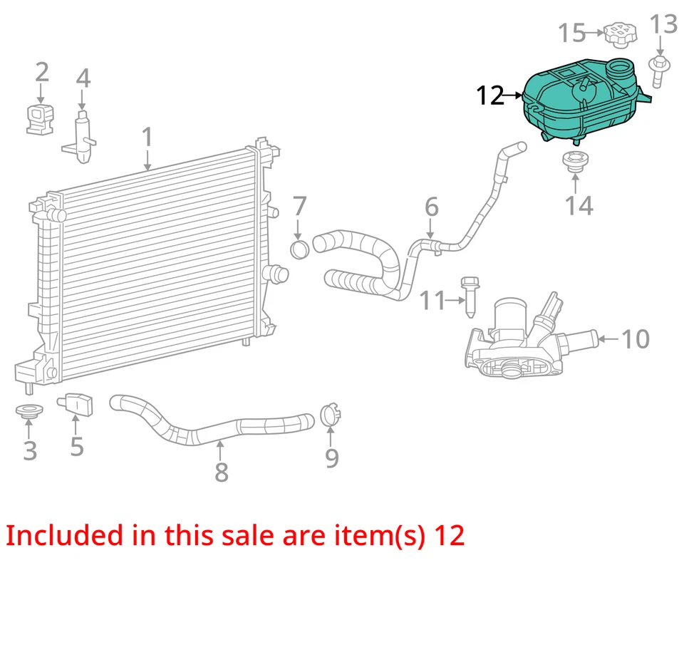 Dodge Dart 2013 botella de desbordamiento de refrigerante fabricante de equipos originales 84 k millas - LKQ423934415 Foto 4 de 4