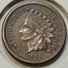 1861 CN Indian Head Cent - XF - Civil War Year **Semi-Key: 10,100,000 Minted**
