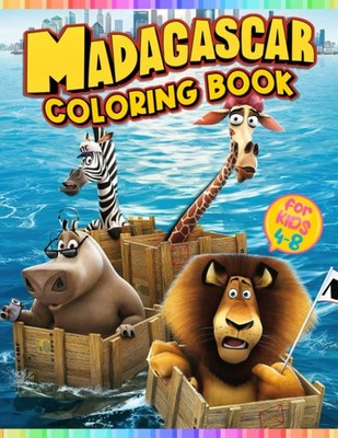 Madagasca Coloring Book for Kids Ages 4-8: JUMBO Easy Large Coloring Book With 3