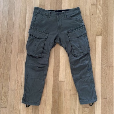G-Star RAW Rovic Zip 3D Straight Tapered Cargo Pants 34x30 Olive Green D02190