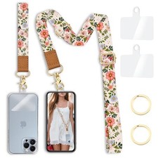 Flower Phone Lanyard Crossbody Strap, Floral Cell Phone Lanyards for Flower Pn