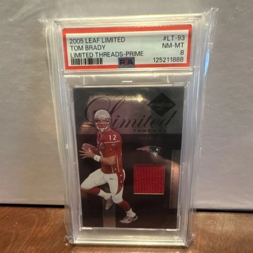 2005 Leaf Limited Tom Brady #LT-93 Prime Threads Jersey /25 PSA 8 Patriots