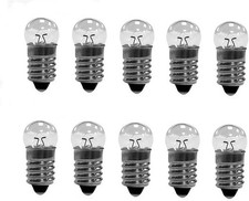 10 Pack E10 Mini Light Bulbs 12v 0.5a Screw Base Indicator Light Bulb